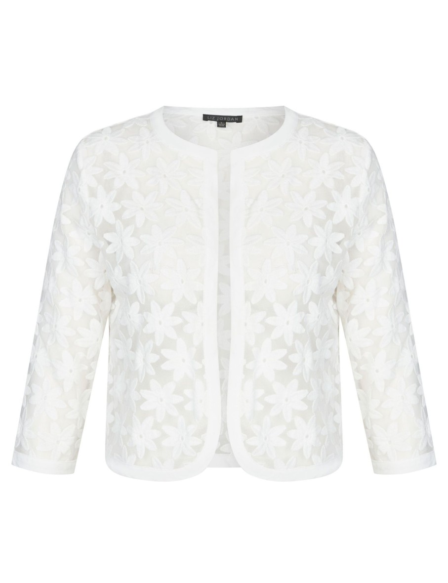 Knitwear LizJordan | Liz Jordan Embroidered Shrug