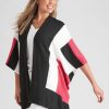 Knitwear Rockmans | Rockmans Extended Sleeve Colour Block Cardigan