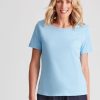 Tops NoniB | Noni B Round Neck Jewelled Rib Top