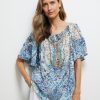 Tops NoniB | Noni B Frill Sleeve Hotfix Kaftan Top