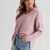 Knitwear Rockmans | Rockmans Long Sleeve V Neck Diamante Detail Jumper