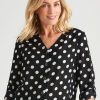 Tops NoniB | Noni B Collarless Print Shirt