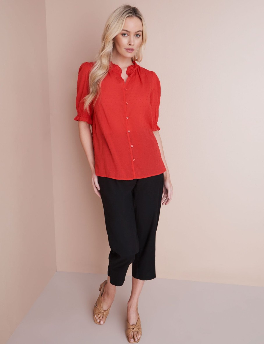 Tops NoniB | Short Sleeve Clip Dot Shirt