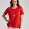 Tops Millers | Millers Short Sleeve Textured Scoop Neck Top