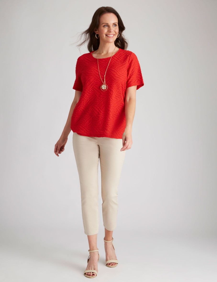 Tops Millers | Millers Short Sleeve Textured Scoop Neck Top