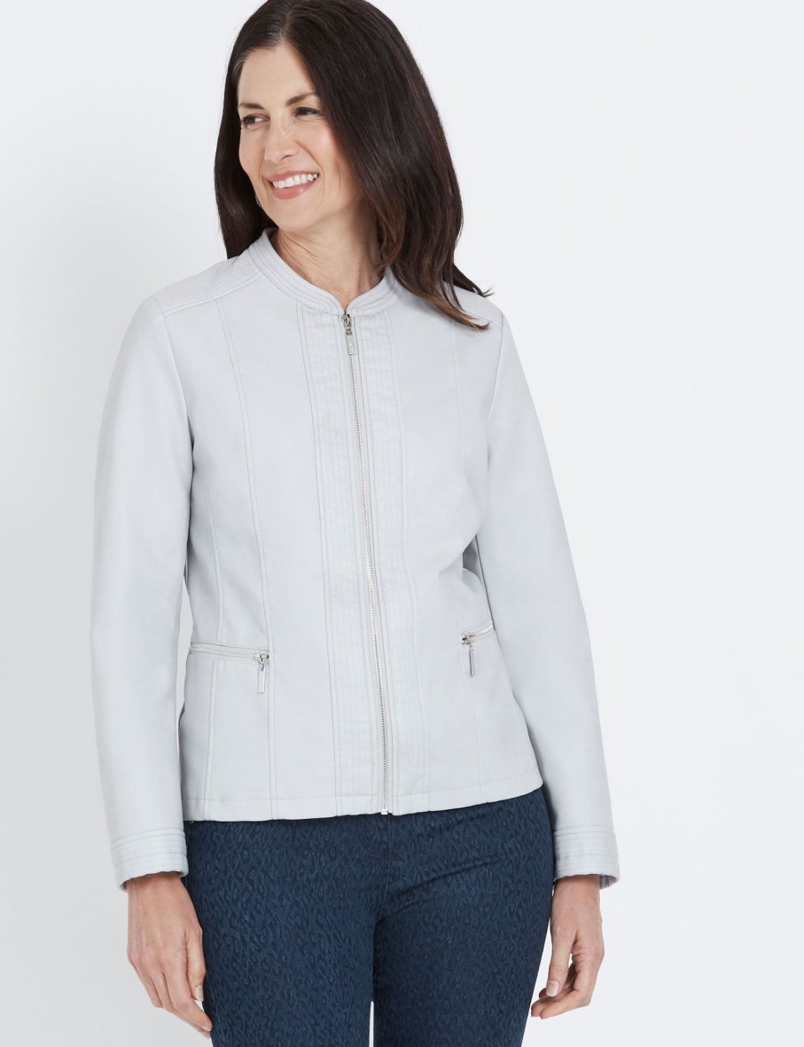 Outerwear Millers | Millers Collarless Pu Jacket