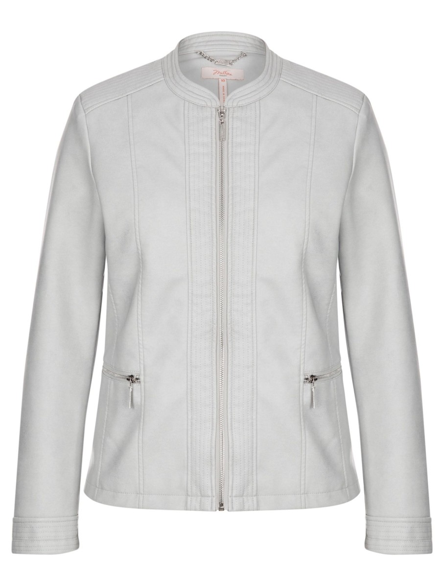 Outerwear Millers | Millers Collarless Pu Jacket