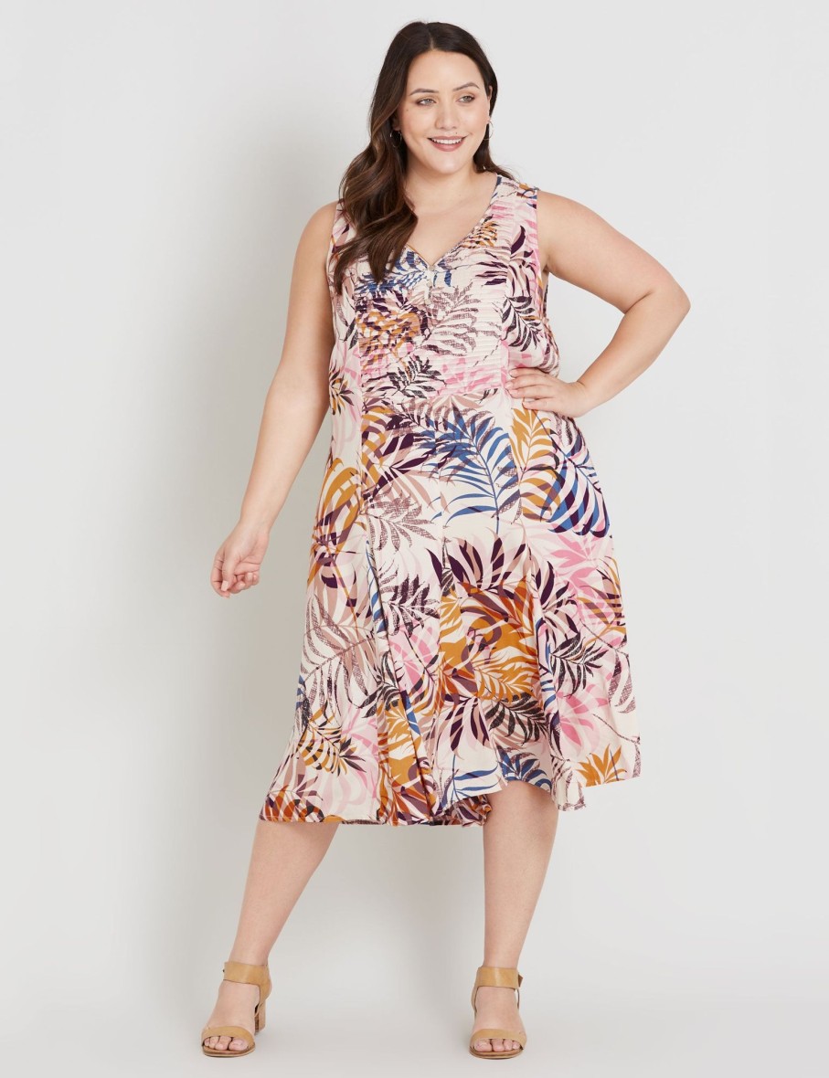 Dresses Beme | Beme Sleeveless Pintuck Midi Dress