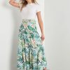 Bottoms Rockmans | Rockmans Belted Tiered Frill Maxi Skirt