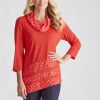 Tops NoniB | Noni B Knit Lace Panel Top