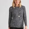 Tops NoniB | Noni B Fluffy Knitwear Animal Print Top