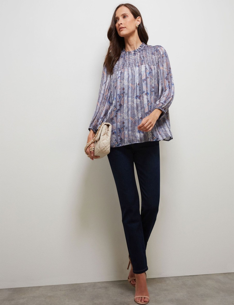 Tops NoniB | Shirred Yoke Paisley Top