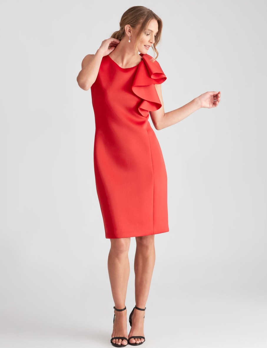 Dresses LizJordan | Liz Jordan S/Less Shdr Ruffle Dress