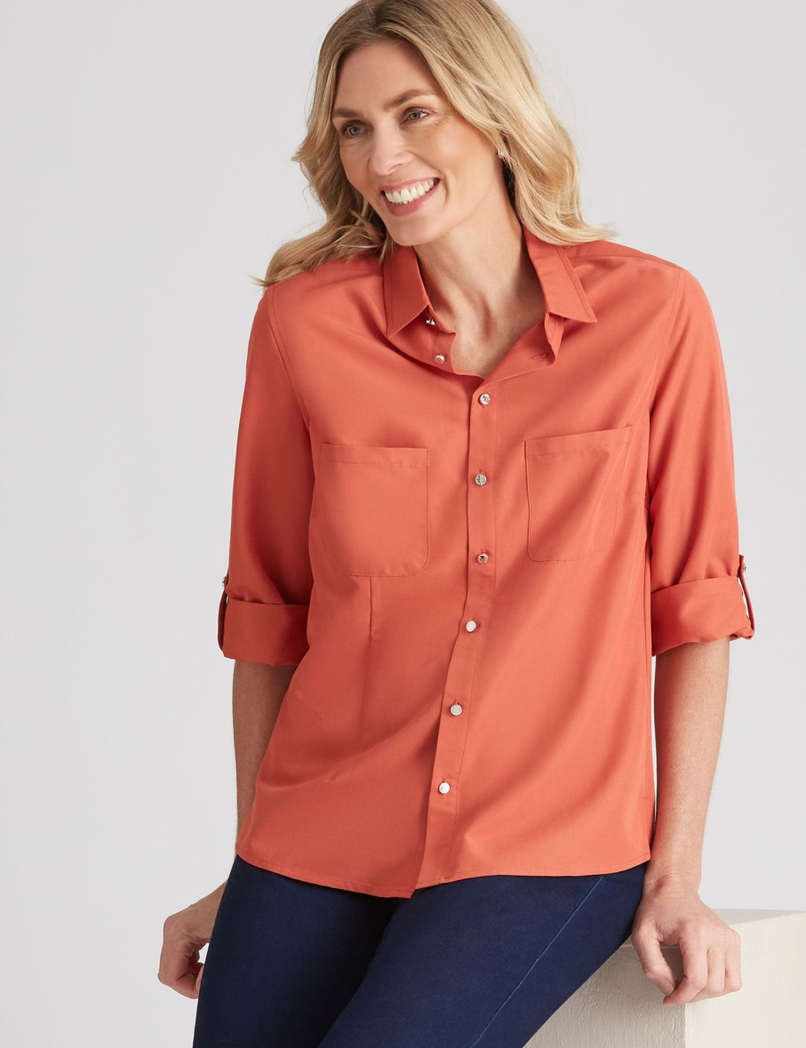 Tops NoniB | Noni B Pocket Detail Shirt