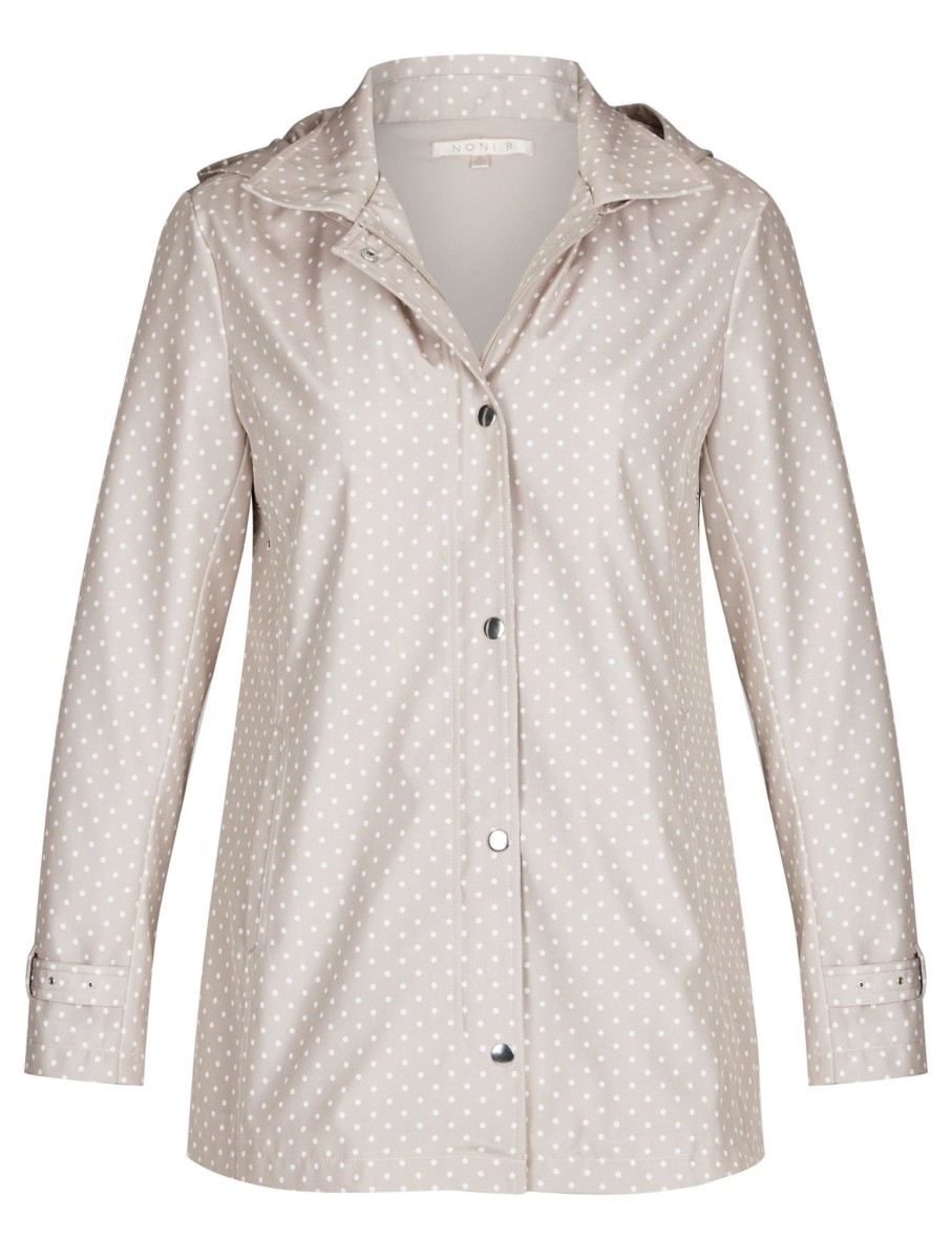 Outerwear NoniB | Noni B Long Sleeve Polka Dot Coat