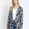 Knitwear Rockmans | Crossroads Fluffy Animal Cardigan