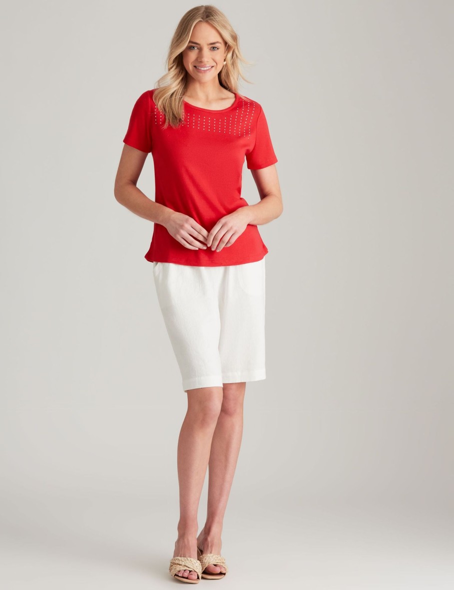 Tops NoniB | Noni B Short Sleeve Rib T-Shirt