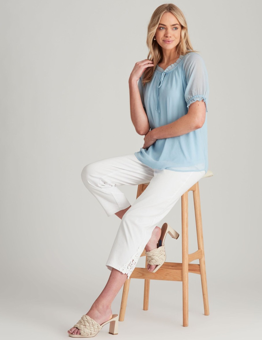 Tops NoniB | Noni B Woven Puff Sleeve Top