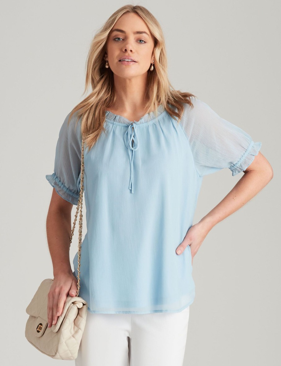 Tops NoniB | Noni B Woven Puff Sleeve Top