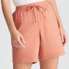 Bottoms Rockmans | Rockmans Side Button Linen Shorts