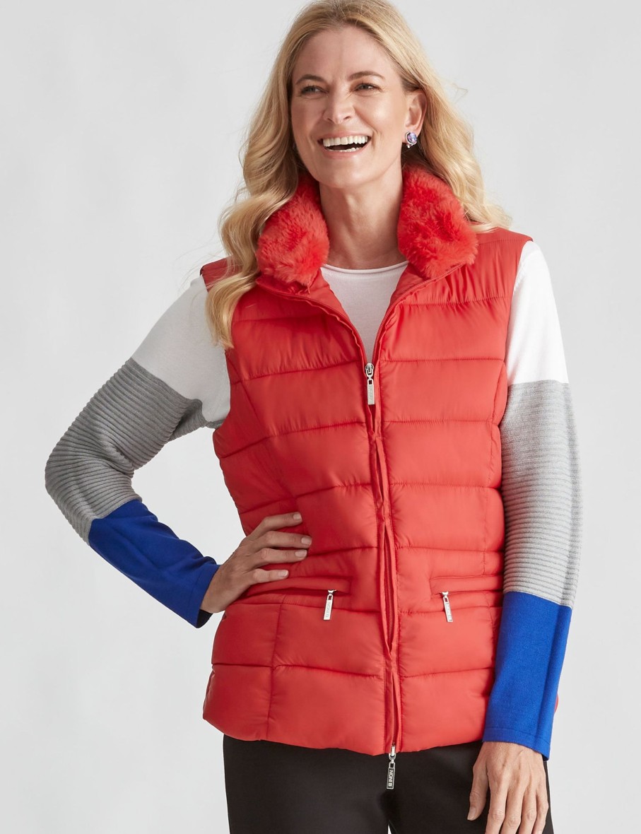 Outerwear NoniB | Noni B Faux Fur Neck Vest