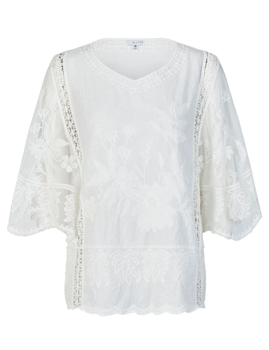 Tops WLane | W.Lane Cotton Embroidered Butterfly Top