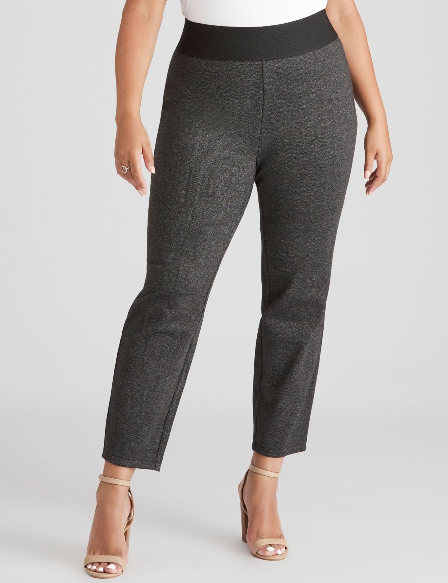 Bottoms Beme | Beme Fl Wide Waist Skinny Ponte Pant