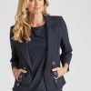 Outerwear NoniB | Noni B 3/4 Sleeve Eyelet Strap Jacket