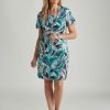 Dresses Millers | Millers Short Sleeve Cotton Slub Printed Knee Length Dress