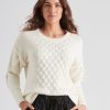 Knitwear Katies | Katies Cotton Braided Trim 3/4 Sleeve Jumper