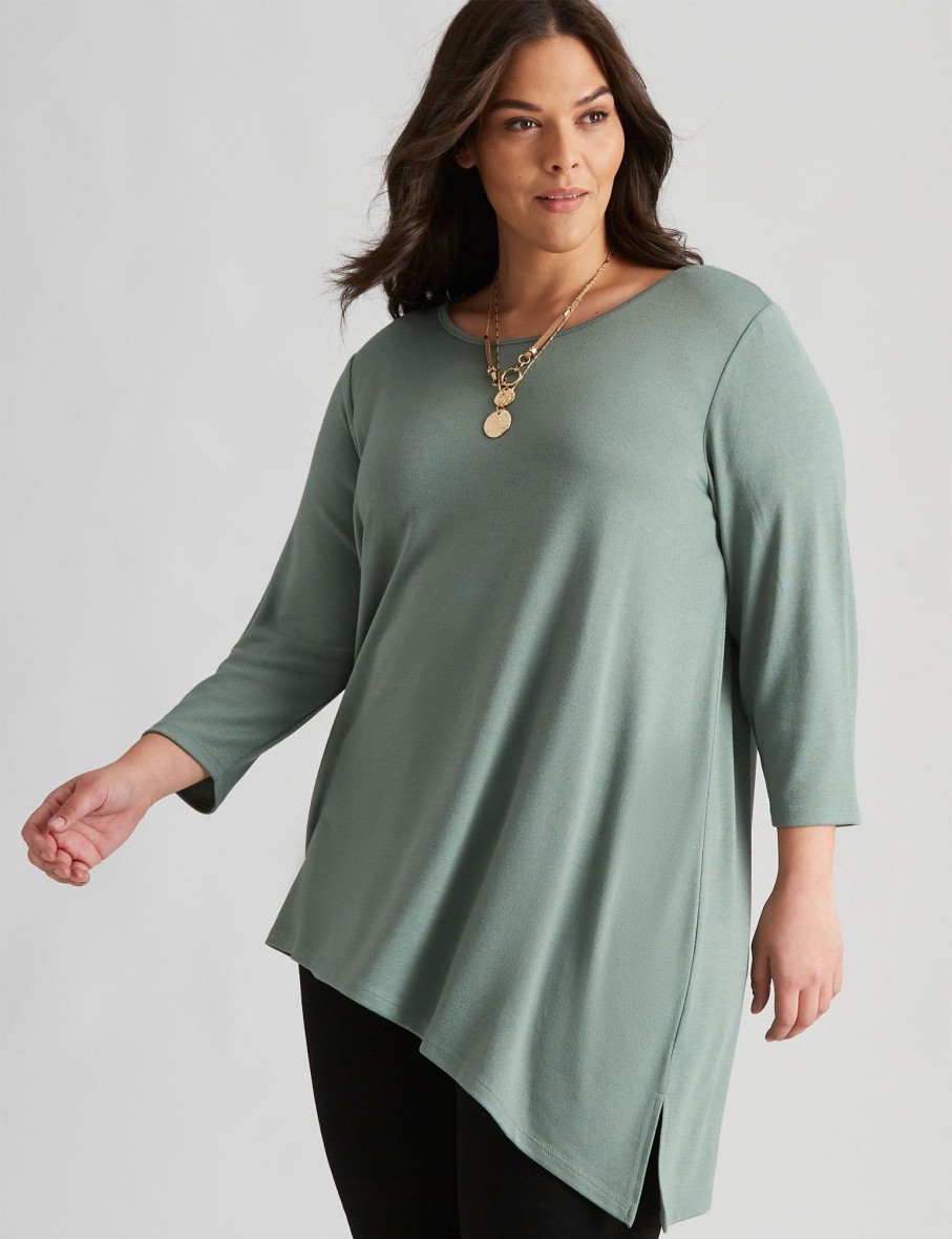 Tops Autograph | Autograph Assymetric Hem Extended Sleeve Knitwear Top