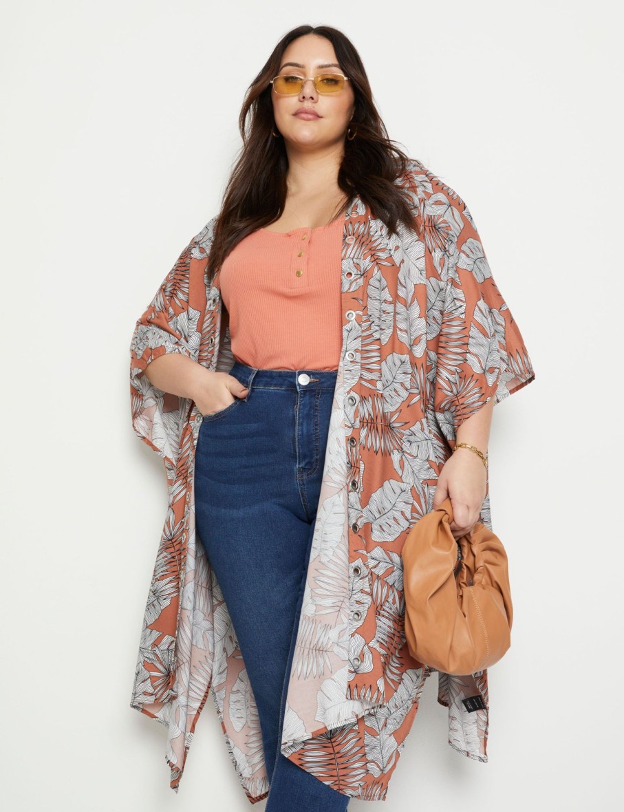 Outerwear Beme | Beme Extended Sleeve Longline Kimono