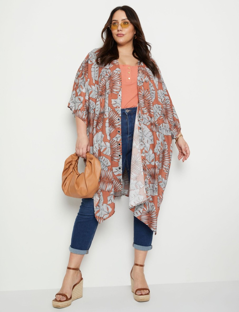 Outerwear Beme | Beme Extended Sleeve Longline Kimono