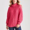 Knitwear Rockmans | Rockmans Long Sleeve Cable Knitwear Top