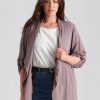 Outerwear Beme | Beme Long Sleeve Woven Waterfall Jacket