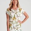 Tops NoniB | Noni B Linen Printed Blouse