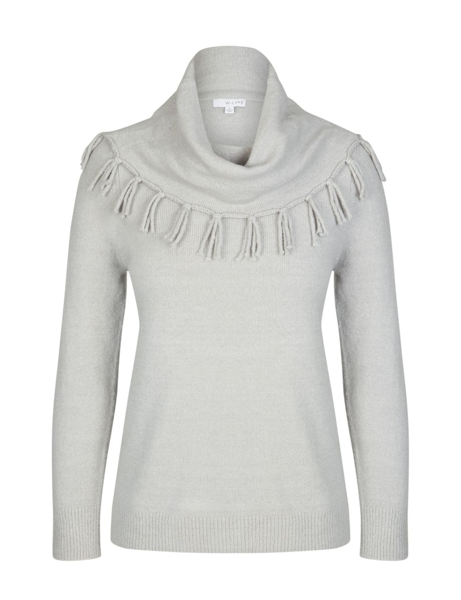 Knitwear WLane | W.Lane Fringe Cowl Pullover Top