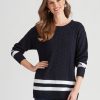 Knitwear WLane | W.Lane Cotton Stripe Bobble Pullover Top