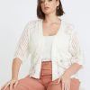 Outerwear Beme | Beme Elbow Sleeve Scalloped Hem Bolero Top