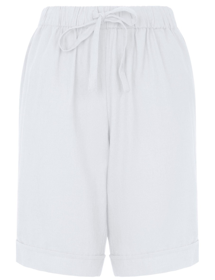 Bottoms Millers | Millers Tie Waist Cuff Hem Linen Blend Shorts