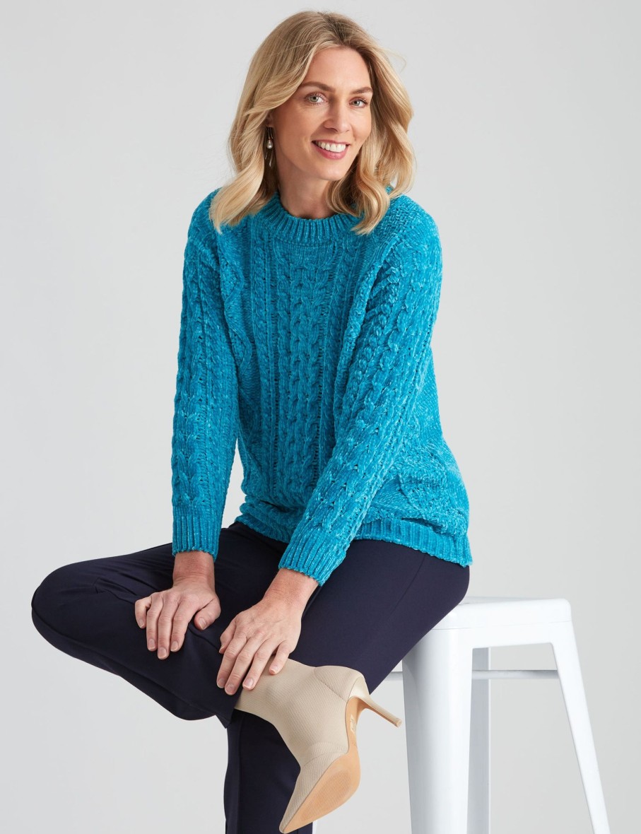 Outerwear NoniB | Noni B Cable Knitwear Chenille Jumper