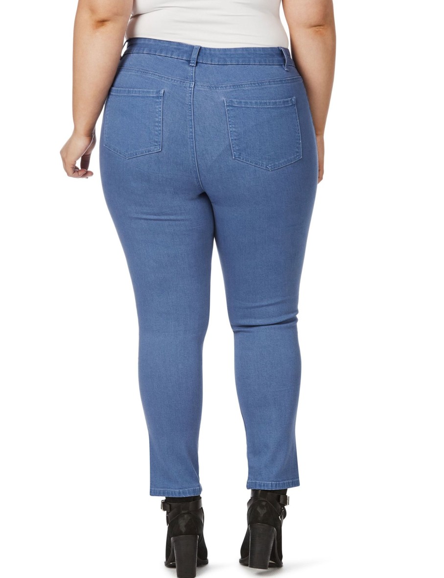 Bottoms Beme | Beme Short Leg Slim Blue Jeans