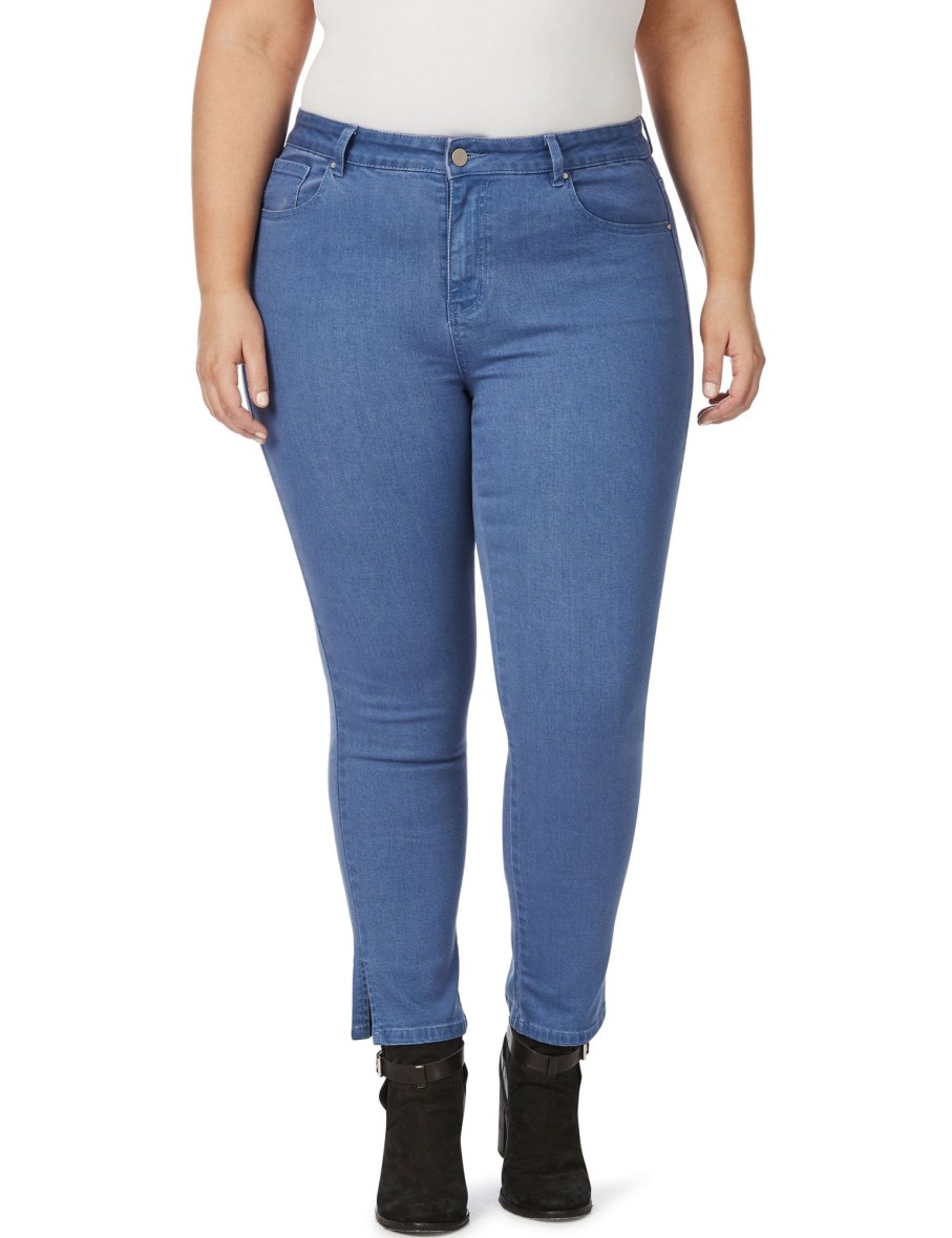 Bottoms Beme | Beme Short Leg Slim Blue Jeans