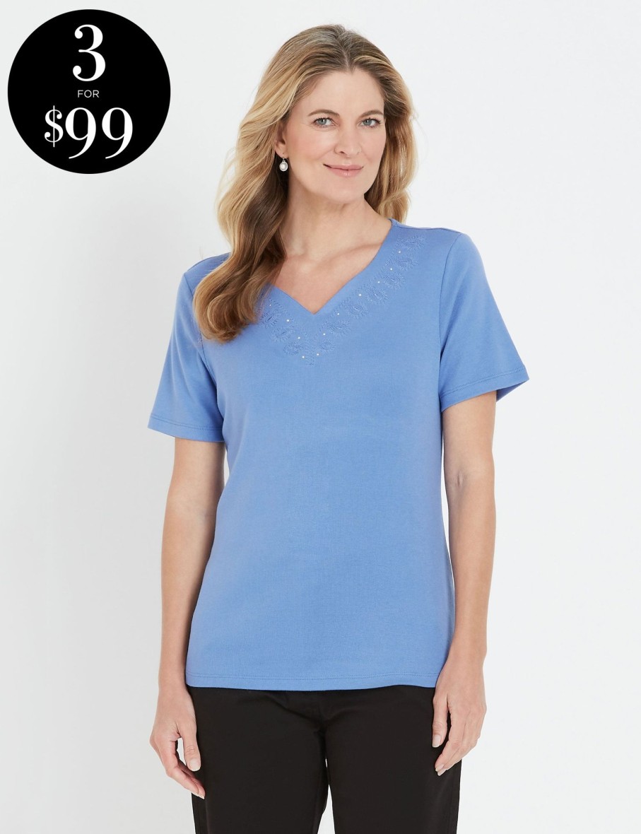 Tops NoniB | Noni B Short Sleeve Rib Top