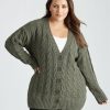 Knitwear Beme | Beme Long Sleeve Chunky Knitwear Cardigan