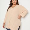 Knitwear Beme | Beme Elbow Sleeve True Knitwear Asymmetric Zipped Top