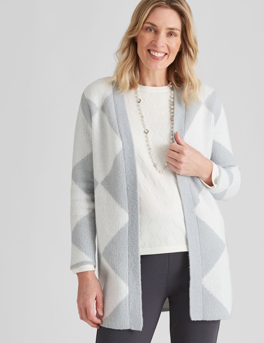 Knitwear NoniB | Noni B Fluffy Check Cardigan