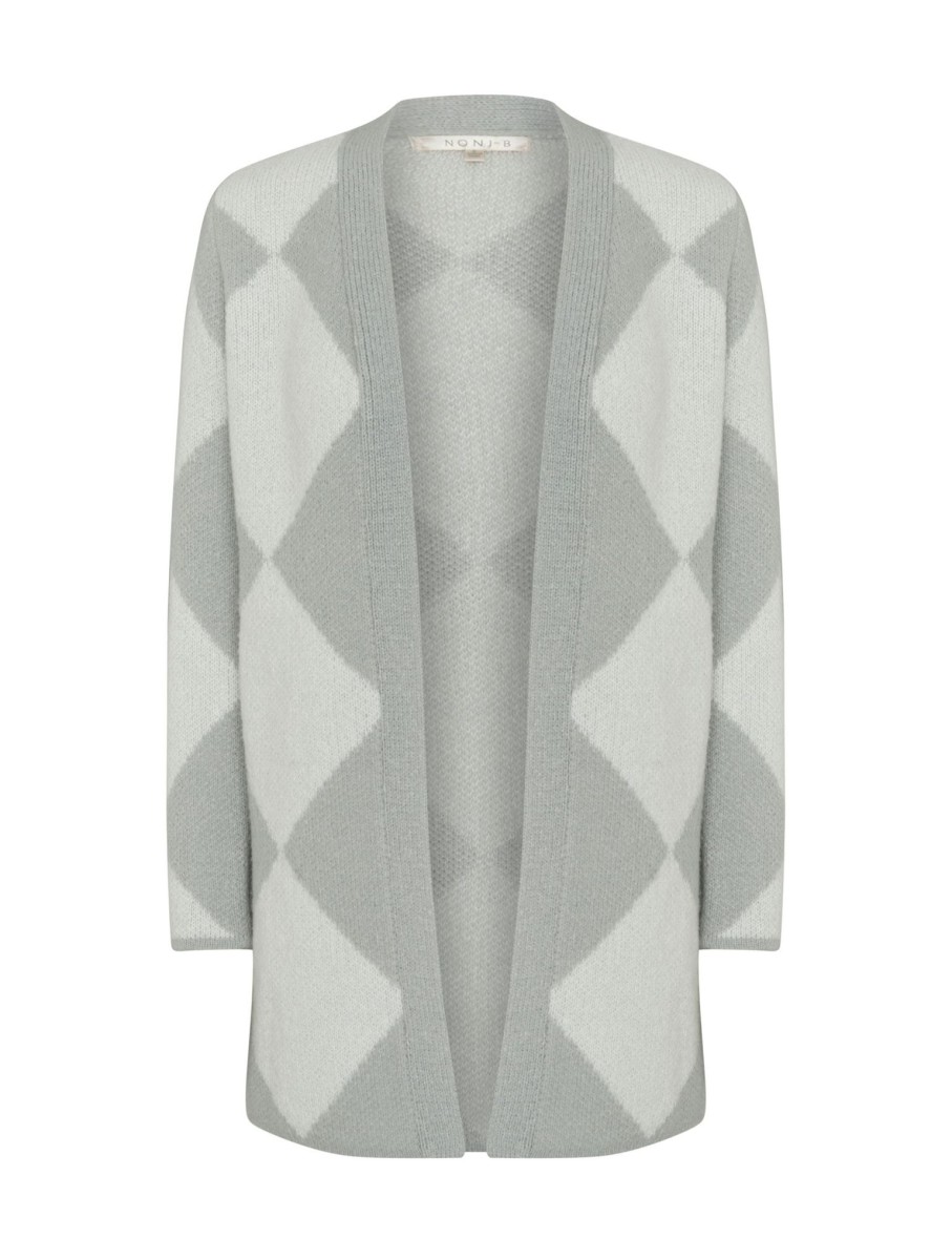 Knitwear NoniB | Noni B Fluffy Check Cardigan