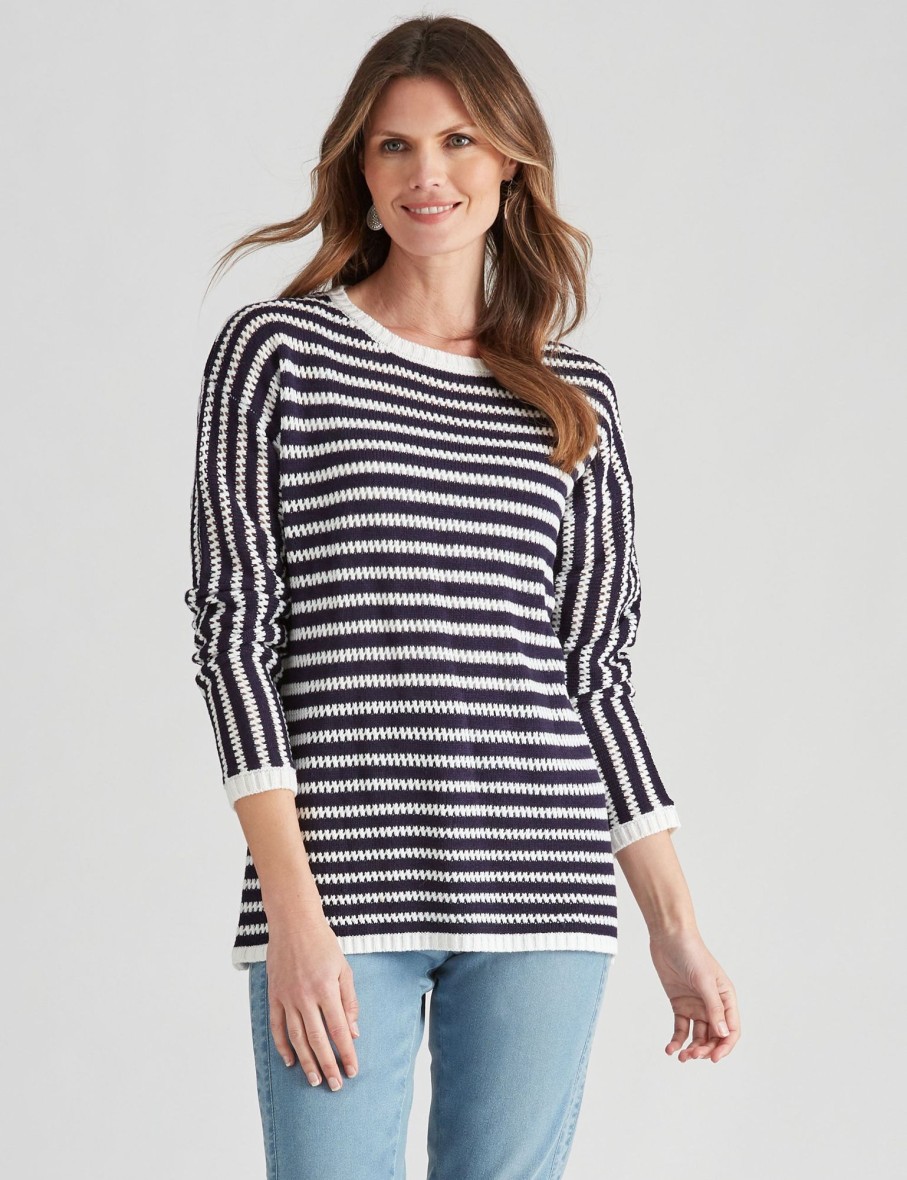 Knitwear WLane | W.Lane Stripe Textured Pullover Jumper