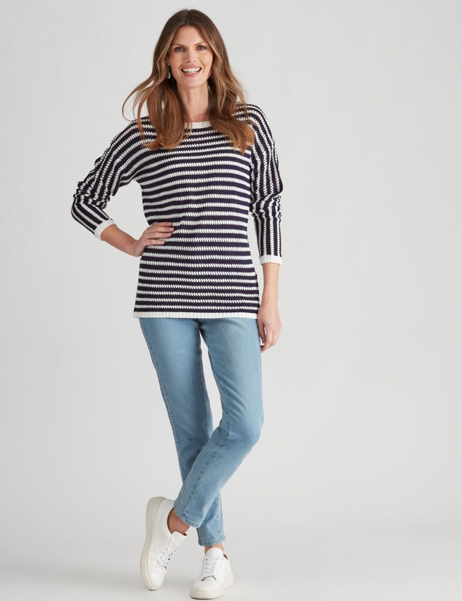 Knitwear WLane | W.Lane Stripe Textured Pullover Jumper